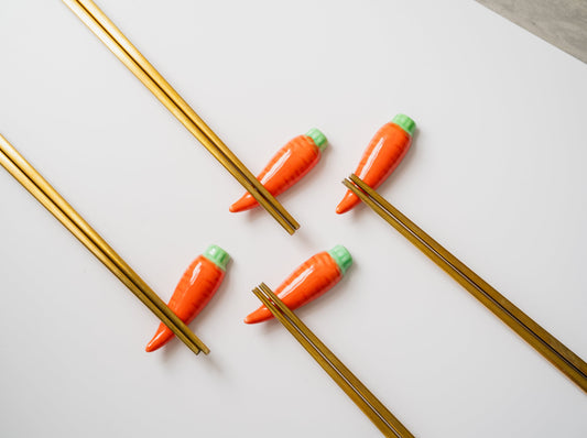 carrot chopstick rests, set of 4