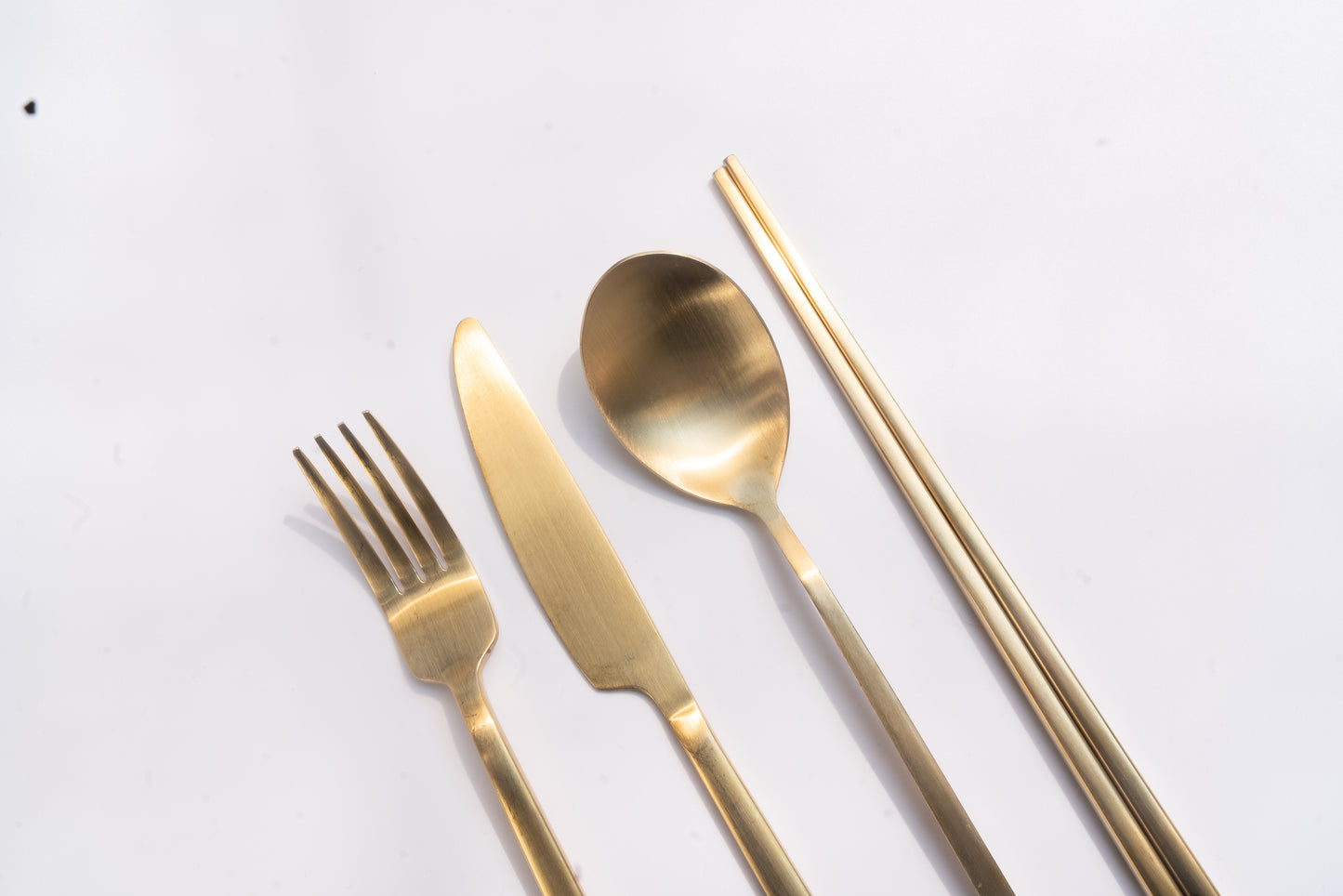 brushed gold 16-piece flatware set