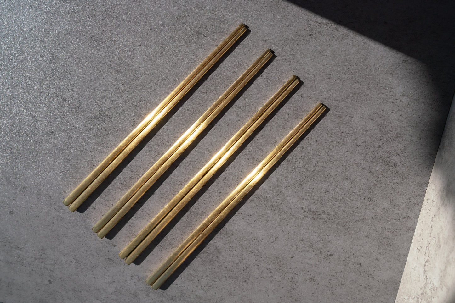 brushed gold chopsticks, set of 4 pairs