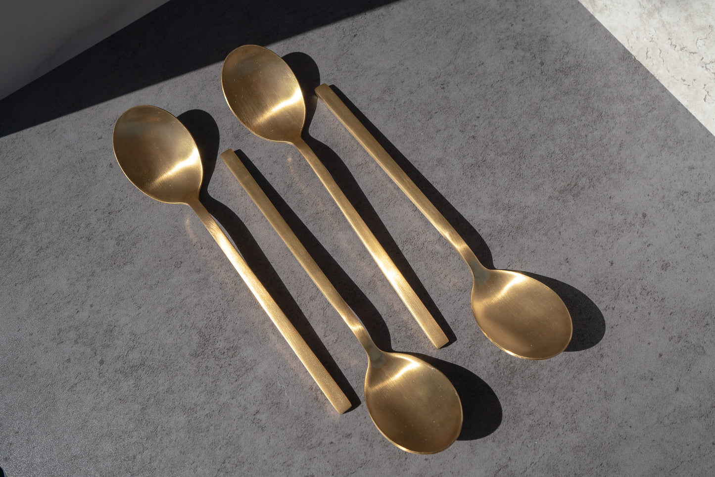 brushed gold spoons, set of 4