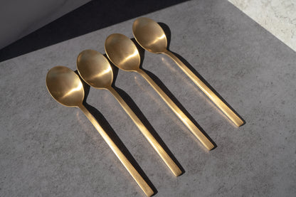 brushed gold 8-piece flatware set
