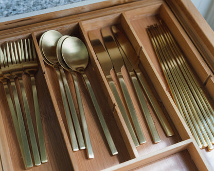 brushed gold 16-piece flatware set